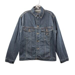 LC King Manufacturing Co Blue Denim Trucker Jacket USA Mens Medium